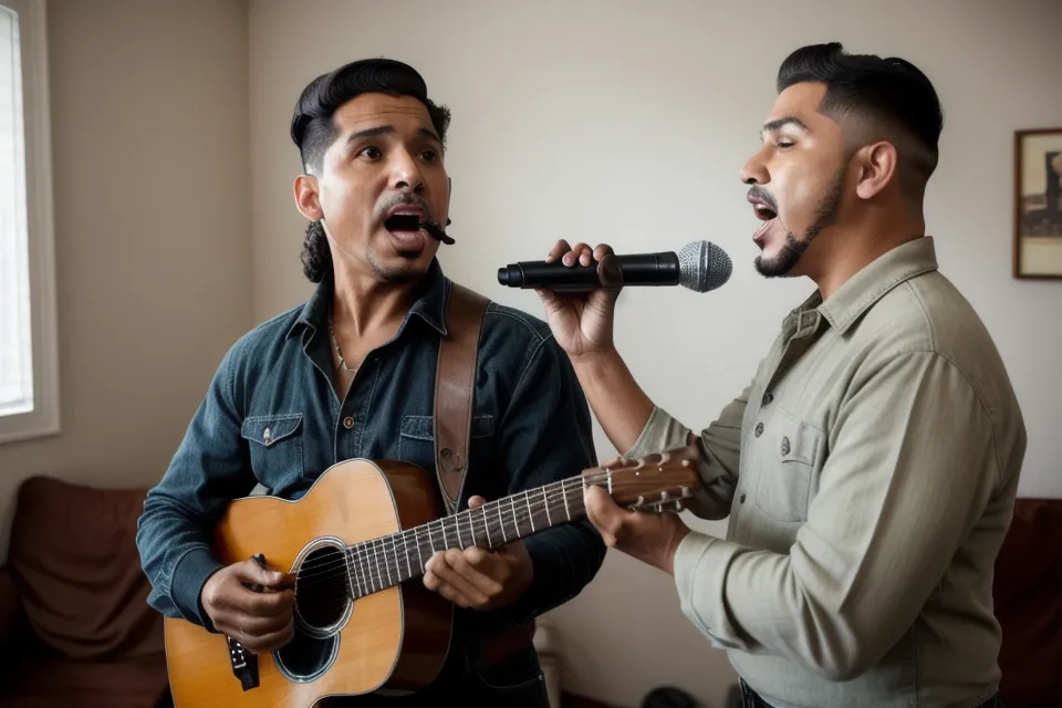 Primer plano de un cantante aficionado mostrando una expresión facial relajada para mejorar la colocación.