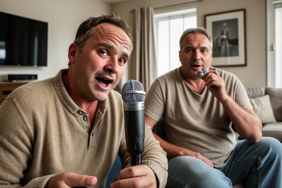Curso de técnica vocal para barítono adulto cantando frente al director de un coro parroquial