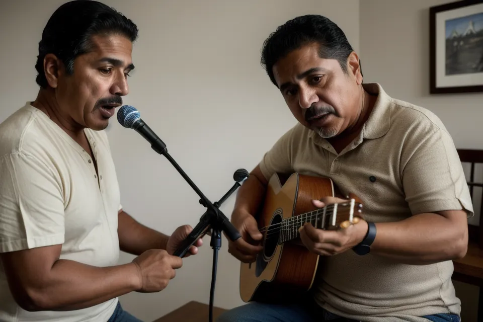 Hombre cantando técnica vocal mientras maneja su camioneta por León, practicando lo aprendido en un curso de canto para adultos