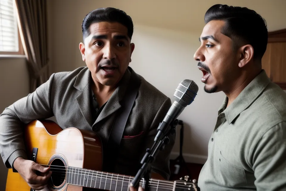 Cancionero y anteojos sobre un atril, con el interior de una parroquia donde se ensaya la colocación de la voz en el coro